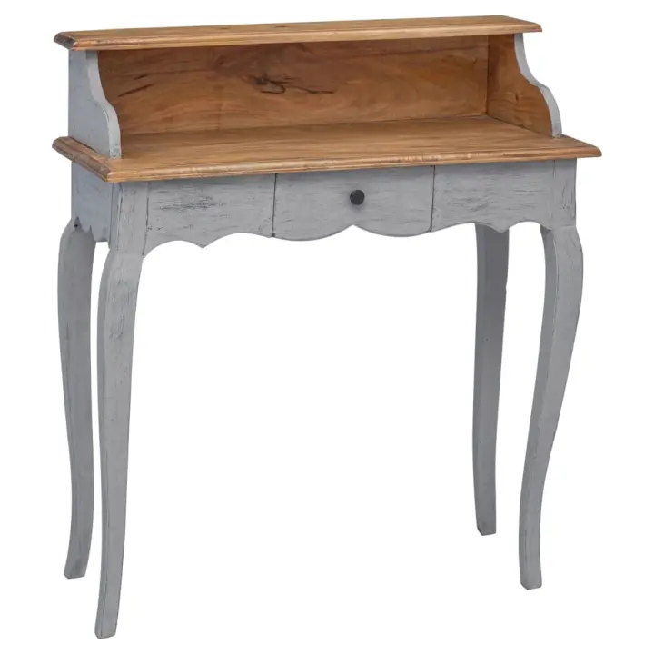 vidaXL Escritorio de madera maciza de caoba 80x40x92 cm - 1