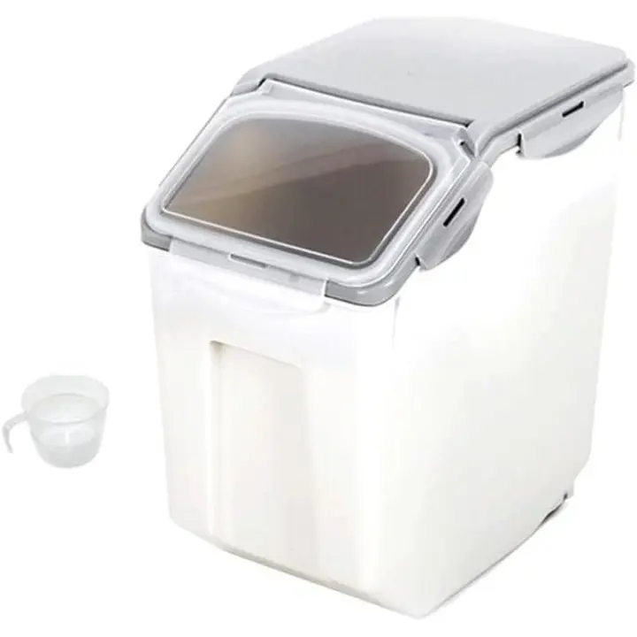 SMALLRUN  Contenedor para Pienso para Perro con Ruedas Contenedor de Alimentos para Mascotas Cierre Hermético(37 * 33 * 19cm) - 1