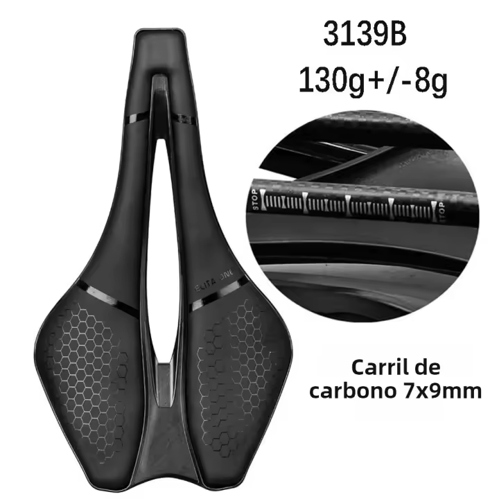 Sillín De Bicicleta ULTRALIGERO De Carbono Para Carretera/MTB Tamaño 245x139mm Asiento De Montaña Para Hombres Y Mujeres - 1