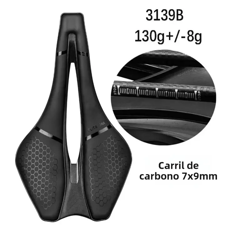 Sillín De Bicicleta ULTRALIGERO De Carbono Para Carretera/MTB Tamaño 245x139mm Asiento De Montaña Para Hombres Y Mujeres - 1