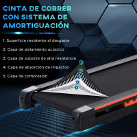 HOMCOM Cinta de Andar Plegable Cinta de Correr 1-6 km/h con Botón de Emergencia Pantalla LCD Mando a Distancia Potencia de Motor 500W Ahorra Espacio 105x56x108,5 cm Negro - details 5