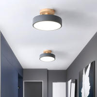 Lámpara De Techo Redonda De Madera Industrial Para Entrada Sala De Estar Comedor Dormitorio Estudio Baño Iluminación Moderna - details 18