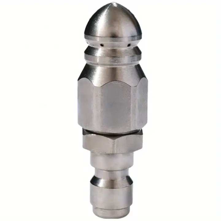 Boquilla De Agua a Alta Presión Acero Inoxidable 1/4'' Herramienta De Limpieza Para Desagües Con Conector Rápido Y Válvula De Drenaje - 1
