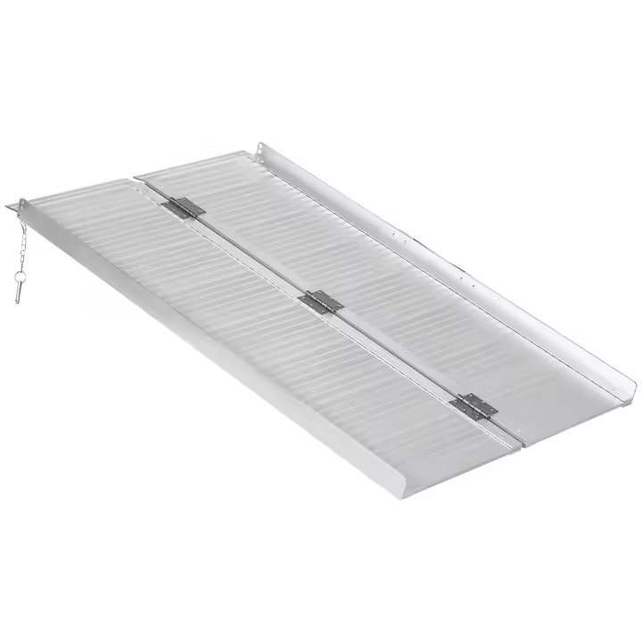 HOMCOM Rampa de Carga HOMCOM Rampa para Silla de Ruedas Bicicleta Plegable Antideslizante con Bordes de Seguridad Capacidad de Carga 270kg - 1