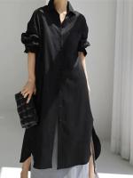 Camisa De Punto De Algodón Y Lino Para Mujer Moda Verano Elegante Cardigan Irregular Suéter De Manga Larga Cierre Único - details 8