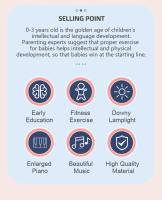Juego De Actividad Para Bebés Con Piano Y Juego De Pedal De Fitness Musical Y Educativo Para Niños Recién Nacidos Hasta 36 Meses Regalos De Diversión Aprendizaje Y Desarrollo Motor - details 1