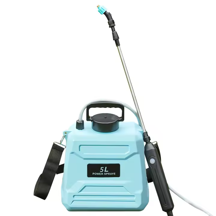 Pulverizador eléctrico de 5L montado en el hombro con pistola pulverizadora, batería de 120Min y USB recargable para plantas de jardín, césped, riego de granjas, - 1