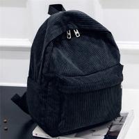 Mochila De Corduroy Para Mujer Estilo Casual Color Sólido Bolsa De Hombro Con Capacidad Para Computadora Y Zapatos - details 13