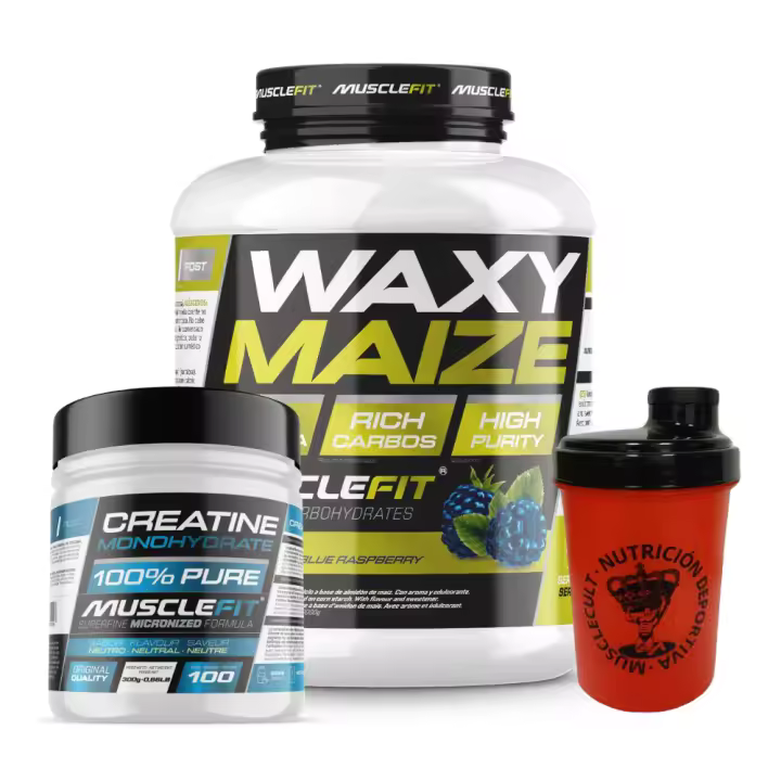 Pack Intra-Entreno Waxy Waize 2kg (varios sabores) + Creatina 300g (neutra) + Shaker (regalo) - Musclefit│MUSCLECULT - 1