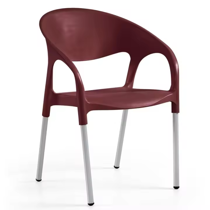 Sillón MOON, aluminio, polipropileno burdeos* - 1