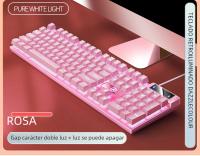 Teclado De Juego 104 Teclas Con Retroiluminación Colorida Teclado Cableado Sentido Mecánico Para Computadora Periféricos E-sports Para Desktop Laptop - details 15