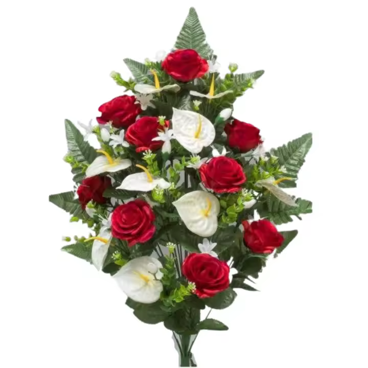 Ramo de Flores Tipo Palma Rosay Anthurium - 18 Varas - 66 Cm - Exterior, Terraza, Cementerio, Difuntos - 1