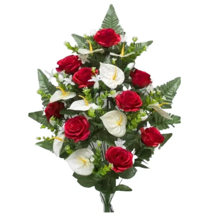 Ramo de Flores Tipo Palma Rosay Anthurium - 18 Varas - 66 Cm - Exterior, Terraza, Cementerio, Difuntos - 1