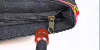 Bolso Pequeño Para Mujer Estilo Étnico Bordado En Lona Bolso De Mano Moda Con Cierre De Cremallera Doble Correa Versátil - details 17