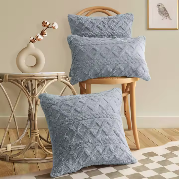  Funda De Cojín Elástica De Dos Caras Jacquard Suave En Color Sólido Sin Núcleo De Cojín Soporte Lumbar Para Sofá Y Oficina - 1
