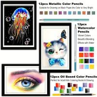 Set De Dibujo 76 Piezas Kit De Bocetos Incluye Libro De Pintura Acuática Colores Metálicos Y Herramientas De Dibujo Para Artistas Principiantes Y Profesionales - details 4