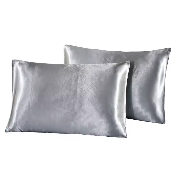  Funda De Cojín De Seda Emulada Pura Para Cama Cómoda Y Fresca En Verano Cubierta De Satén Para Cojines De Taza Rectangular Sin Relleno - 1