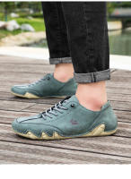 Zapatos De Verano Para Hombre Tamaños Grandes Casual Comodidad Baja Suela Suave Transpirable Deporte Cuero Sintético Bota Plana - details 13