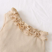 Conjunto De Ropa Para Niñas Bebés 2PCS Verano Diseño Retro Con Espalda Descubierta Y Falda Con Flores Talla Adecuada Para Niñas De 1-6 Años - details 1