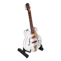 Mini Guitarra Blanca De Madera Con Soporte Modelo Exquisito Instrumento Musical Para Decoración De Hogar Y Oficina Adornos Artesanales - details 2