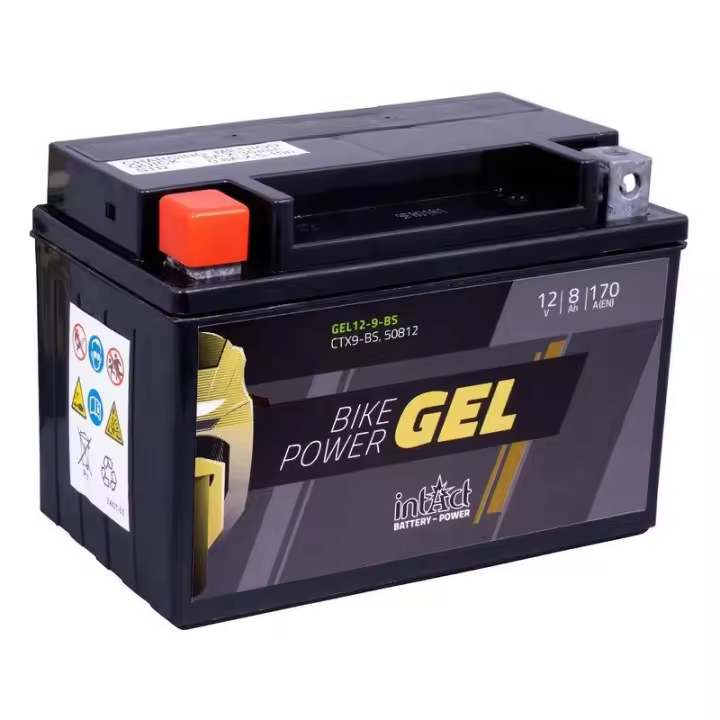 Bateria de moto Intact gel YTX9-BS 12v 8ah - 1