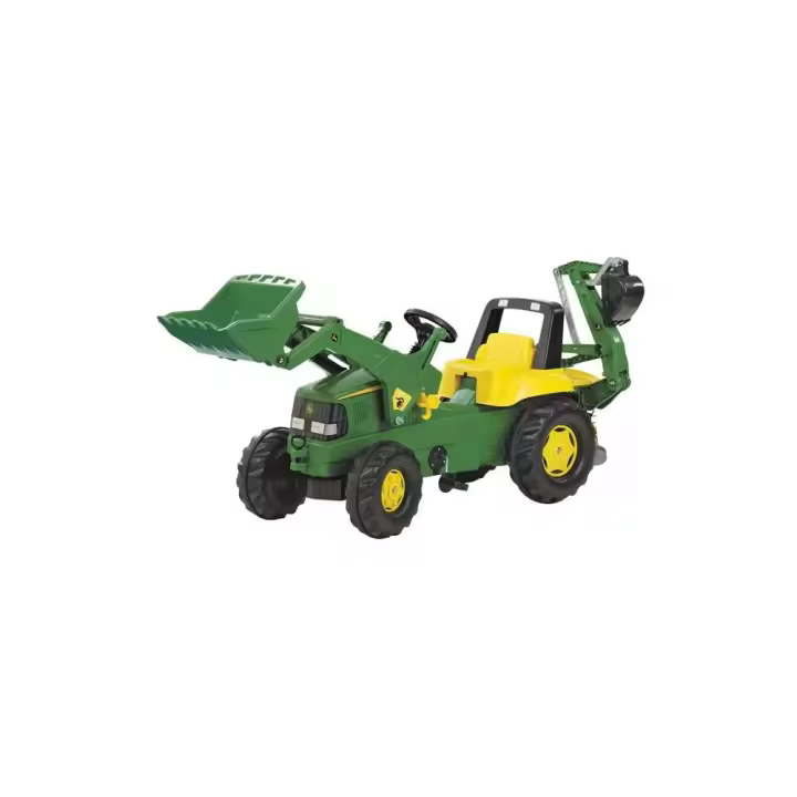 Rolly Toys Retroexcavadora John Deere Correpasillos - Asiento Ajustable y Enganches Delantero y Trasero - 1