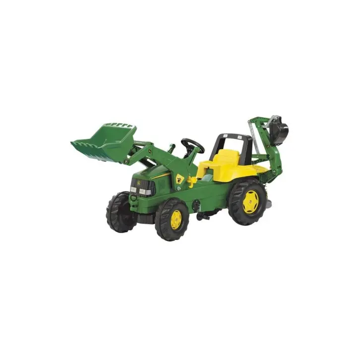 Rolly Toys Retroexcavadora John Deere Correpasillos - Asiento Ajustable y Enganches Delantero y Trasero - 1
