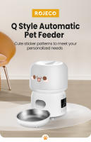 ROJECO Dispensador De Alimentos Para Mascotas Inteligente 3L Versión Botón WiFi Autoalimentador Para Perros Y Gatos Control Remoto Programable Material Plástico - details 1