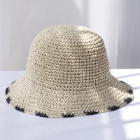 Sombrero De Paja Tejido En Crochet Sombrero De Barril Para Mujer Protección UV Sombreros De Playa Plegables Verano Con Visera - details 5