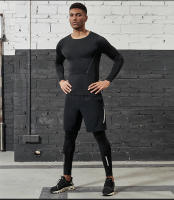Pantalones De Compresión VANSYDICAL Para Hombre Con Cinturón Elástico Y Rayas Reflectantes Tights De Running Y Gimnasio - details 17