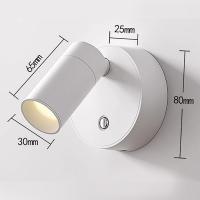 Lámpara De Pared LED Toque Control 360 Rotación Negra Blanca Luz Nocturna Inalámbrica Para Decoración De Habitación Dormitorio Moderno - details 9