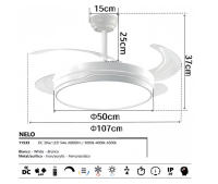 Ledme Ventilador de techo con LED, Motor DC, silencioso con mando a distancia, aspas retráctiles, 6 velocidades y 3 temperaturas de luz, temporizador, función verano-invierno - details 10
