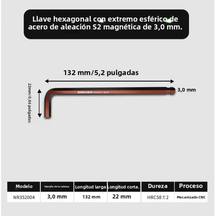 Llave De Hexágono Magnética Con Punta S2 Acero De 1.5 Mm-10 Mm Con Mango T Herramienta De Ajuste Para Reparación Y Mantenimiento - 1