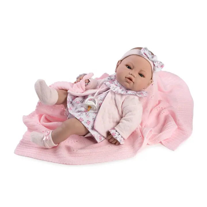 Muñecas Berbesa, Muñeca Recién nacida 42 cm chaqueta y manta rosa (51221), Muñecas para niñas muñecas juguetes para niñas muñecas recien nacidas muñecas recien nacidos - 1