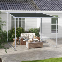 Outsunny Pérgola 3x3 m Cenador de Jardín con Ruedas Protección UV 30+ Impermeable Sacos de Arena y Marco de Acero para Patio Terraza Balcón - details 1