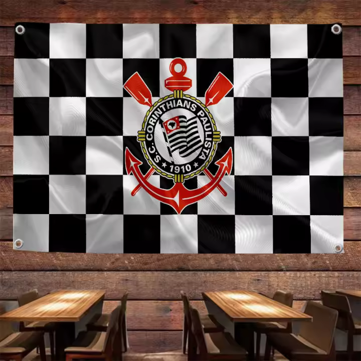 Bandera De Penetração Corinthians Para Colgar En El Hogar Y Jardín Decoración Divertida Para Habitaciones Y Exterior Adorno De Pabellón De Poliéster Impresión Monolateral - 1