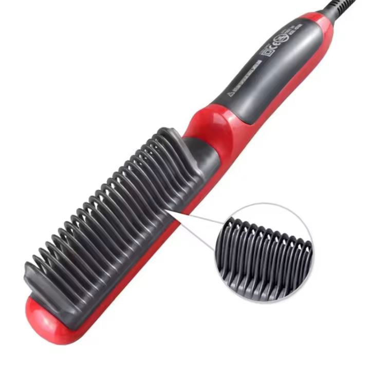 NUEVA alisadora de barba, peine de cerámica para el cabello, cepillo alisador para hombres - 1
