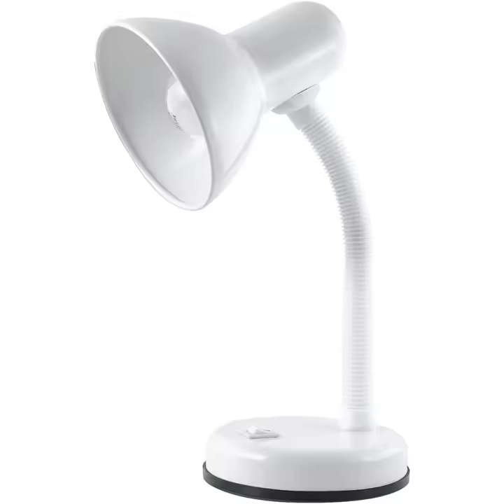 Lámpara de escritorio Lexi con cuello flexible versátil - Interruptor de encendido y apagado integrado - Altura aproximada de 34 cm - L958WH - Blanco diamante - 1
