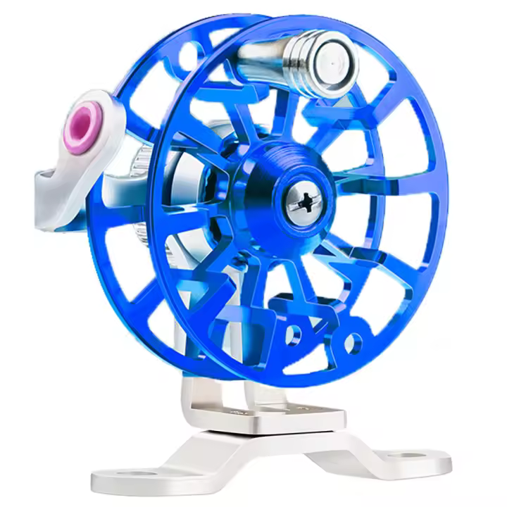 Carrete De Pesca En Hielo Todo Metal Derecho 50g 53mm Mini Ligero Para Truchas Y Pike Material De Aluminio Accesorio De Pesca De Invierno - 1