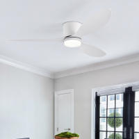 Ventilador de techo con luz, mando a distancia con temporizador, 6 velocidades, apto para salón, dormitorio (blanco)65*65*20cm - details 0