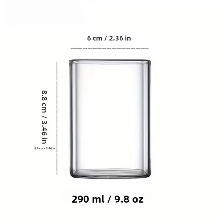 Vaso De Alta Capacidad Para Bebidas Frías Y Café Con Capacidad Para Vino Y Cerveza Transparente Y Cuadrado Ecológico Para El Hogar - 1