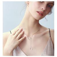 925 plata esterlina simple doble caballo rayas Lariat collar caballo (Plata) - details 2