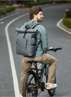 Mochila Impermeable Rolltop HK Para Hombres Y Mujeres Gran Capacidad Con Portátil Para Viajes Escuela Y Negocios Antirrobo Con USB - details 2
