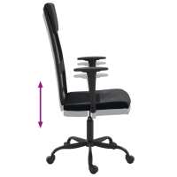 vidaXL Silla de oficina altura ajustable tela malla y cuero PE negro - details 4
