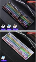 Teclado Mecánico Retro Punk Con Switch Azul Negro Marrón 104 Teclas USB RGB Backlit Para Juegos Y PC Laptop - details 1