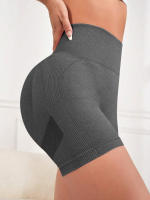 Shorts De Yoga Para Mujer High Waist Abdomen Pantalones Cortos De Running Deporte Fitness Outer Wear Material Poliéster - details 13