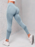 Pantalones De Yoga Para Mujer Cintura Alta Sin Costuras Levantamiento De Glúteos Elásticos Slimming Running Fitness Pants - details 1