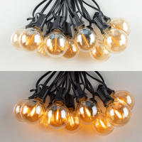 Luz De Cadena G40 Exterior Bombilla LED De Vidrio Ambarino Dimmer IP44 Impermeable Decoración Para Patio De Casa Garland De Luz Faeira Conectable - details 1