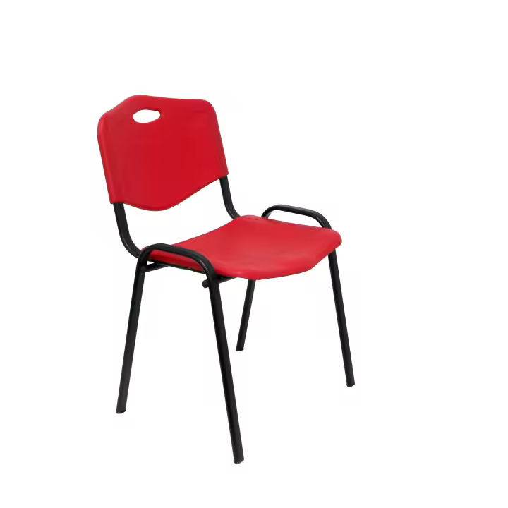 Piqueras Y Crespo: Pack 4 Sillas Robledo PVC Rojo Ergonómicas y Apilables - 1
