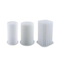 Molde De Silicona Para Vela Epoxy De Resina Con Diseño De Rayas Cilindro Cubo DIY Molde De Vela De Navidad Tres Dimensiones - details 5